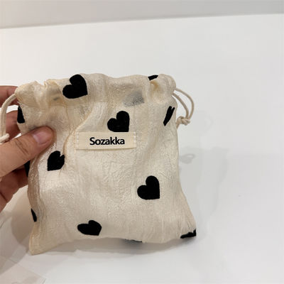 Toutes les saisons Logo personnalisé Imprimé de lin de coton toile de toile Sac à cordes Acceptable OEM/ODM