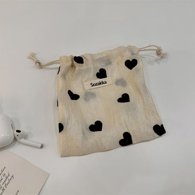 Toutes les saisons Logo personnalisé Imprimé de lin de coton toile de toile Sac à cordes Acceptable OEM/ODM