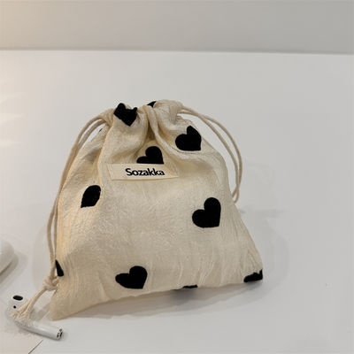 Toutes les saisons Logo personnalisé Imprimé de lin de coton toile de toile Sac à cordes Acceptable OEM/ODM