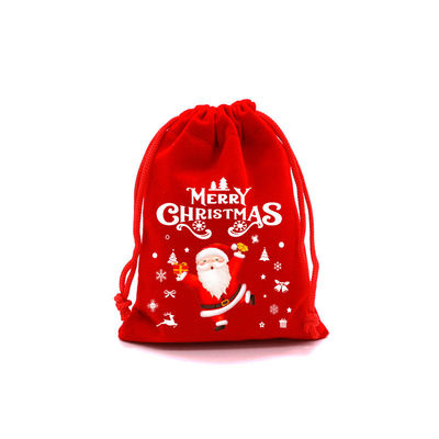Sac de Noël géant personnalisé à la corde de velours rouge sac de Noël avec logo personnalisé