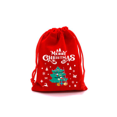 Sac de Noël géant personnalisé à la corde de velours rouge sac de Noël avec logo personnalisé