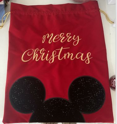 Sac de Noël géant personnalisé à la corde de velours rouge sac de Noël avec logo personnalisé