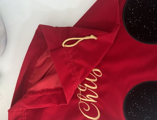 Sac de Noël géant personnalisé à la corde de velours rouge sac de Noël avec logo personnalisé