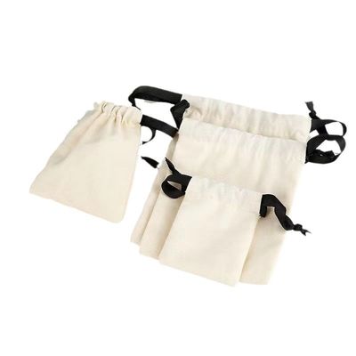 Sacs à bougies en tissu de coton à fond rond écologique pour emballage de bijoux