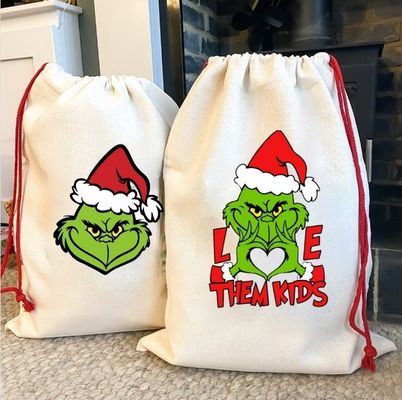 Sac à cordes de Noël personnalisé pour l'emballage de cadeaux personnalisé