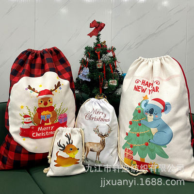 Le sac de cadeaux de Noël 2024 le plus à la mode sac à cordes personnalisé