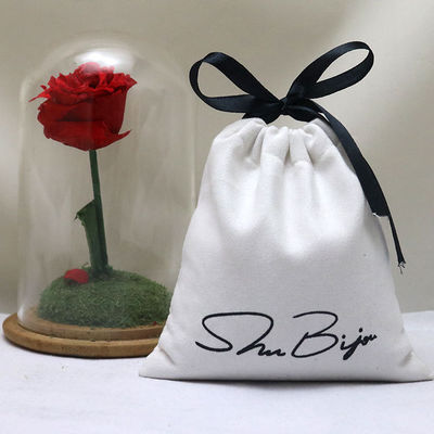 Sac à cordes en lin et en coton sur mesure avec couleur et logo personnalisés