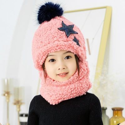 Scène applicable Autumn et hiver Enfants mignons Cartoon Chapeau à écharpe pour les sorties en famille
