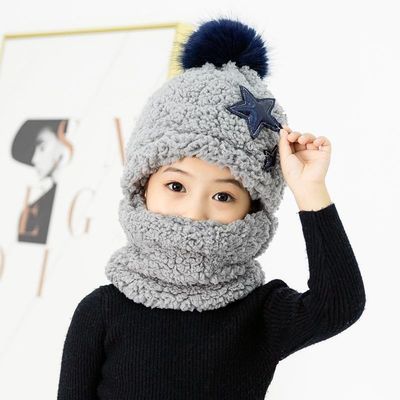Scène applicable Autumn et hiver Enfants mignons Cartoon Chapeau à écharpe pour les sorties en famille