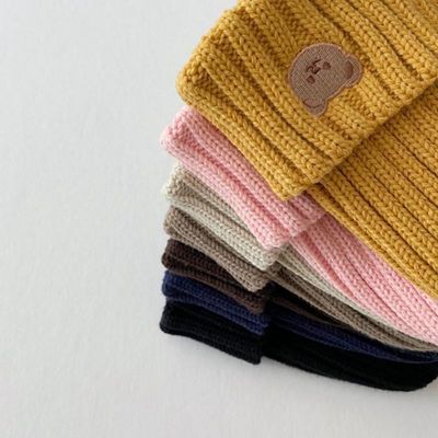 Chapeaux en tricot de couleur solide pour enfants filles garçons 10x9.5cm