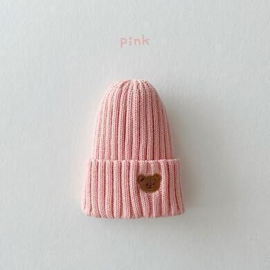 Chapeaux en tricot de couleur solide pour enfants filles garçons 10x9.5cm