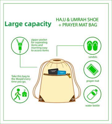 Logo personnalisé HAJJ Sac à corde à tirer Sac à dos à corde résistant à l'eau à la sublimation