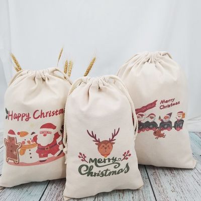 Sacs blancs de père Noël pour décoration de cadeaux de taille moyenne 30-50 cm Acceptable OEM/ODM