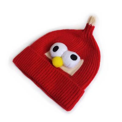 Unisexe Chapeau d'hiver dessin animé de laine frère de chat tricotant chapeau pour les yeux pour les garçons et les filles