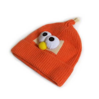 Unisexe Chapeau d'hiver dessin animé de laine frère de chat tricotant chapeau pour les yeux pour les garçons et les filles