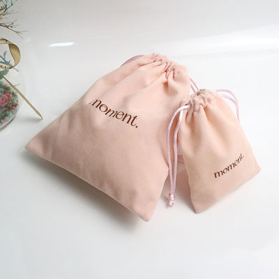Sac de poussière de velours rose de 30 à 50 cm pour emballage cosmétique cadeau à cordes sur mesure