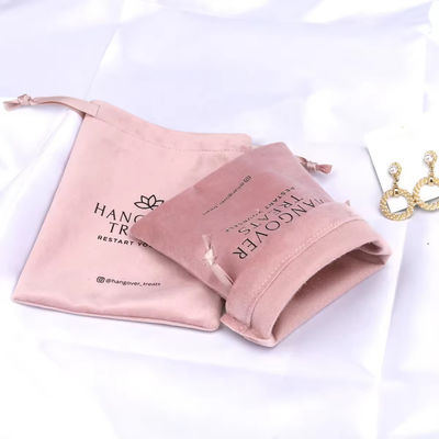 Sac de poussière de velours rose de 30 à 50 cm pour emballage cosmétique cadeau à cordes sur mesure