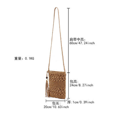 Logo personnalisé Accepté Sac de paille crossbody bucket de paille pour femmes pour la plage d'été