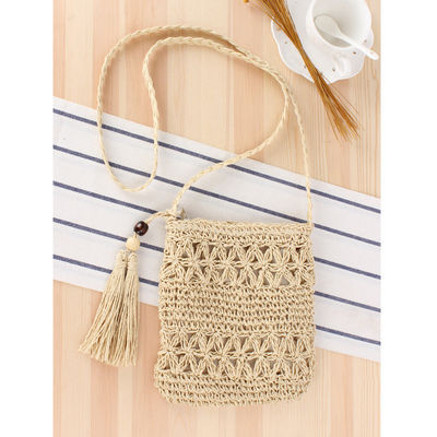 Logo personnalisé Accepté Sac de paille crossbody bucket de paille pour femmes pour la plage d'été