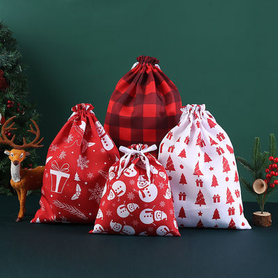 Le modèle de la lettre type des sacs à cordes de grande taille sac de Noël sac de coton sac de Noël sac cadeau