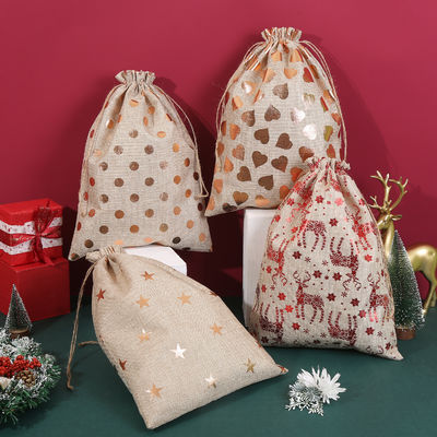 Sacs de Noël écologiques sac à cordes pour mini-cadeaux et emballages de bonbons