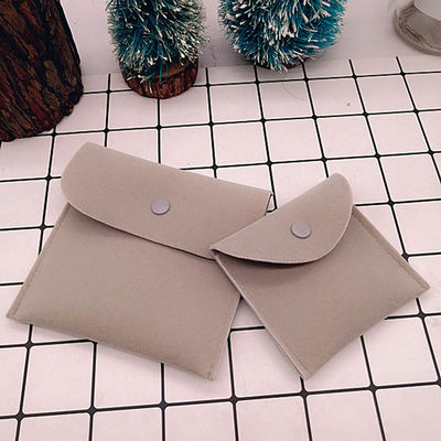 Enveloppe en cuir de suède de velours personnalisé Poche de bijoux pour collier Anneau Bracelet d'oreille