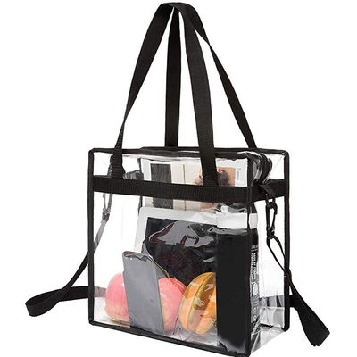 Aucune décoration Sac en PVC transparent avec fermeture à fermeture à glissière et sangle réglable