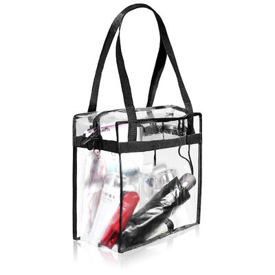 Aucune décoration Sac en PVC transparent avec fermeture à fermeture à glissière et sangle réglable