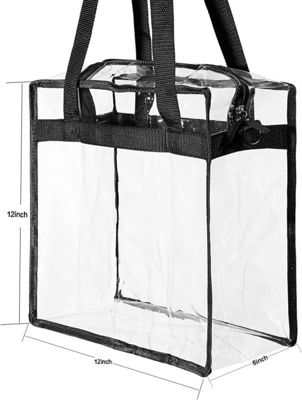 Aucune décoration Sac en PVC transparent avec fermeture à fermeture à glissière et sangle réglable