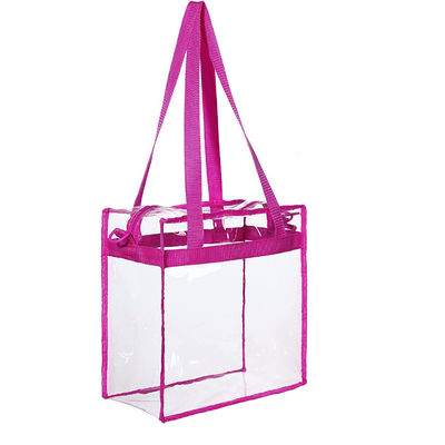 Aucune décoration Sac en PVC transparent avec fermeture à fermeture à glissière et sangle réglable