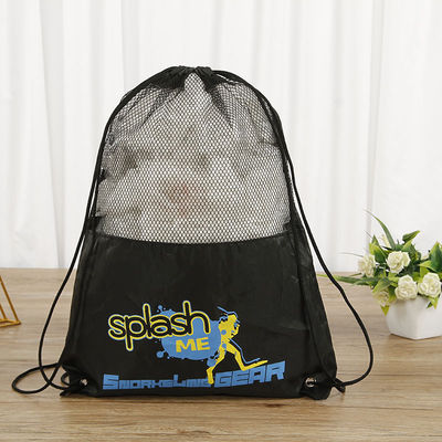 Polyester en maille sac cadeau à cordes en nylon polyester recyclé pour sacs de sport réutilisables