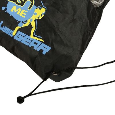 Polyester en maille sac cadeau à cordes en nylon polyester recyclé pour sacs de sport réutilisables
