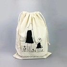 Emballage à la corde en coton biologique/sac de poussière pour chaussures Logo personnalisé toile pour les entreprises de luxe