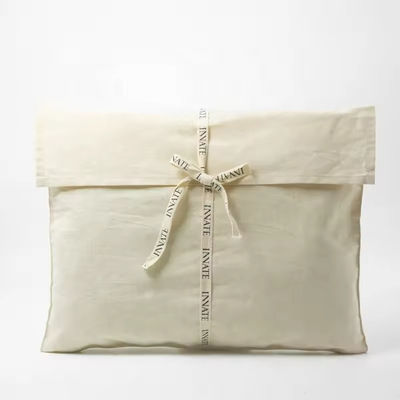 Sac de maquillage cosmétique en coton recyclable avec cravate
