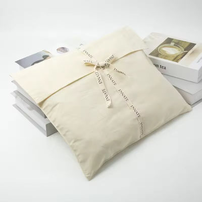 Sac de maquillage cosmétique en coton recyclable avec cravate