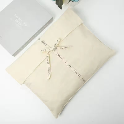 Sac de maquillage cosmétique en coton recyclable avec cravate