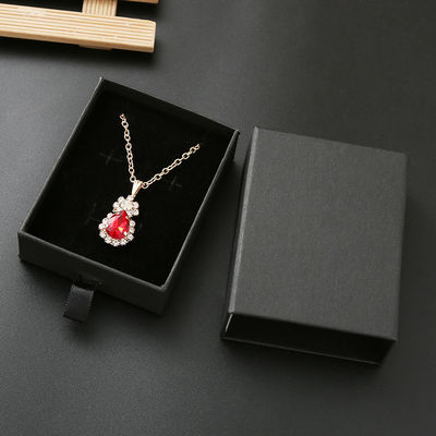 Joaillerie Boucle d'oreille Collier Logo noir Organiseur d'impression tiroir en papier kraft pour sac