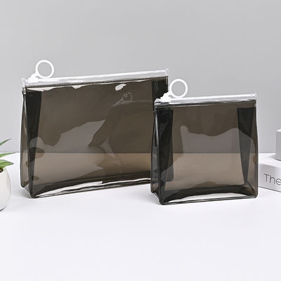Faible MOQ PVC Logo personnalisé Sacoche de voyage claire Fermeture à glissière Sac cosmétique avec logo personnalisé
