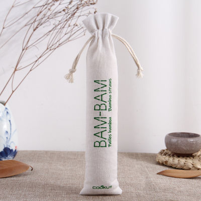 Logo personnalisé Sac cadeau à cordes pour la vie quotidienne Eco imprimé Sac en lin de toile Emballage