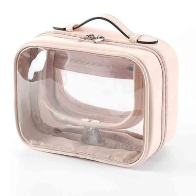 Gardez vos cosmétiques organisés avec un sac de maquillage à double poignée transparent et imperméable