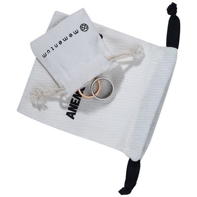 Sac à cordes en coton muslin personnalisé avec ruban pour solution d'emballage de bijoux