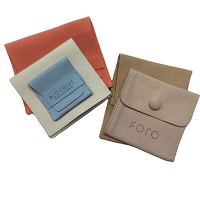 Collier cadeau en velours de microfibre imprimé sur mesure Sac d'emballage de bijoux Poche et boîte