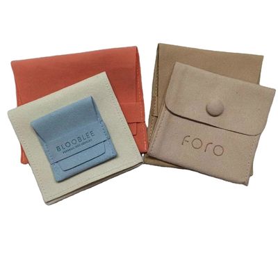 Collier cadeau en velours de microfibre imprimé sur mesure Sac d'emballage de bijoux Poche et boîte