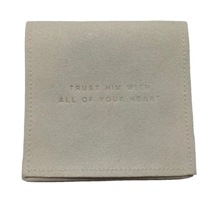 Collier cadeau en velours de microfibre imprimé sur mesure Sac d'emballage de bijoux Poche et boîte