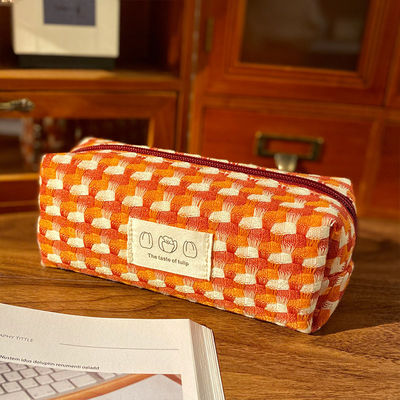 Sacs de maquillage de marque privée avec impression vérifiée Sac cosmétique de voyage en polyester recyclé