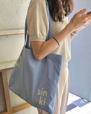 Logo personnalisé Imprimé 100% coton biologique Gros sac à main pour le magasinage en vrac réutilisable