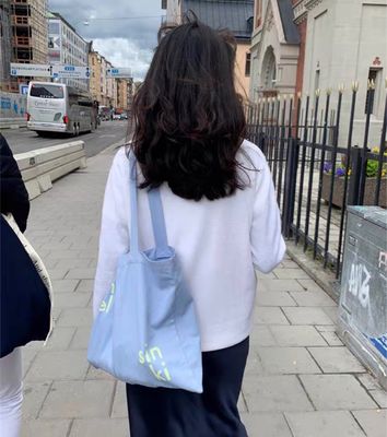 Logo personnalisé Imprimé 100% coton biologique Gros sac à main pour le magasinage en vrac réutilisable