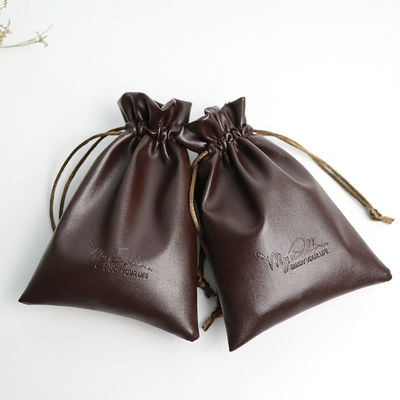 Portemanteau de taille moyenne Logo personnalisé en cuir en PU Sac à bijoux à cordes pour rangement de haute qualité