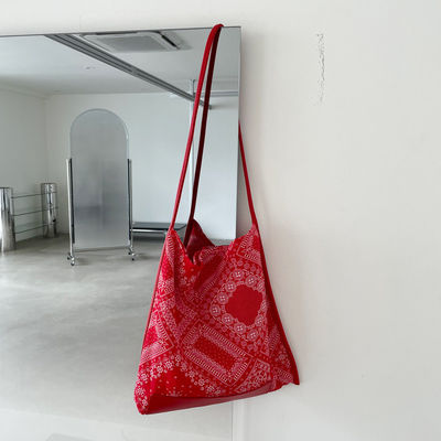 Fermeture ouverte Voyage et sortie Style ethnique Femmes sac de magasinage à imprimerie Paisley