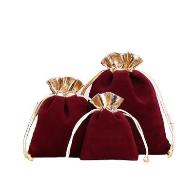 Sac d'emballage en velours de luxe sur mesure pour bijoux et cosmétiques